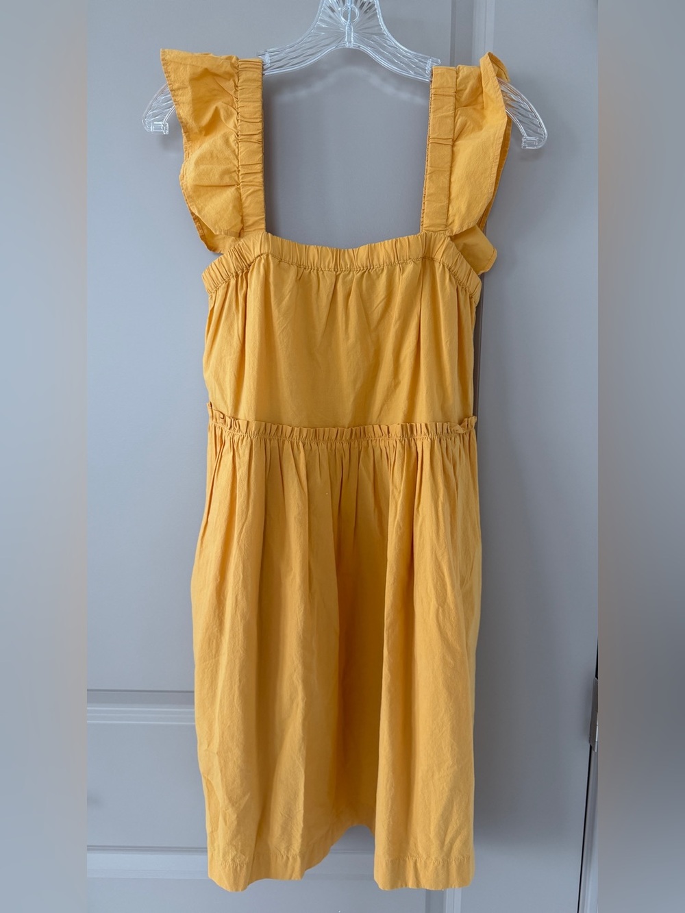 Madewell square neck flutter sleeve mini dress